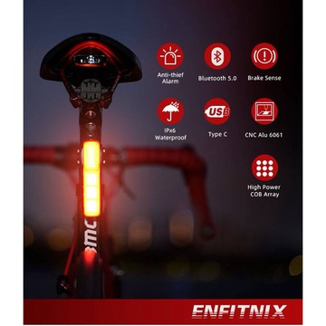 ENFITNIX【智慧藍芽】XLiteBT 自行車防盜尾燈 自行車後燈 自行車尾燈 腳踏車尾燈 腳踏車後車燈【BT】