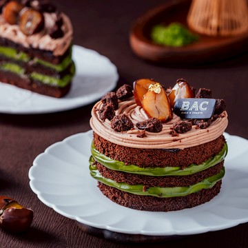 【BAC CAKE&SWEETS】3.5吋茶金蒙布朗＋精美時尚提袋