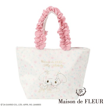 Maison de FLEUR 夏日水果系列Melody燙金荷葉褶邊托特包(8A41F0J4700)