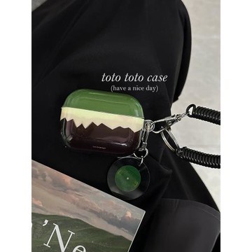 ins小眾復古綠拼色耳機套掛件適用Airpodspro2蘋果保護套1/2代藍牙無線耳機套Airpods 3代新款AirPods4保護殼