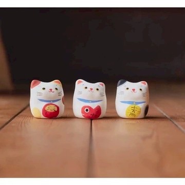 現貨 日本製瀨戶燒職人手繪招財貓擺飾 陶瓷 4.5cm 附紙盒 開運招財好運 入宅禮 開店送禮 達摩 鯛魚 日本進口