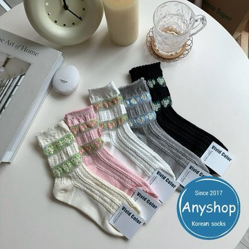 Anyshop韓國襪 微透膚花花襪 植物襪 女生襪 植物 透膚襪 韓國襪 韓國女襪 韓襪 花花 06905