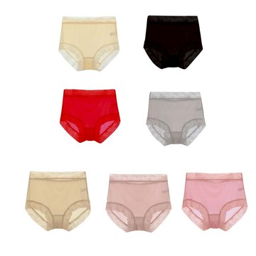 【舒意】無痕42針純桑蠶絲中腰蕾絲透氣平腳內褲# 109710 (現貨+預購)