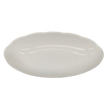 浮雕桔梗長皿  白  32 x 17.8 x 4.8cm  1個