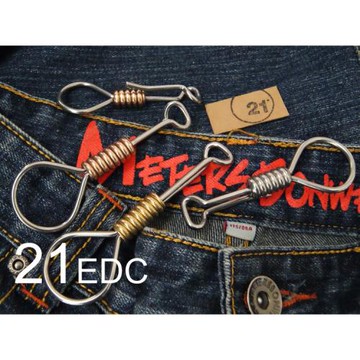 21EDC手工版Jeff Decker Keychain高品質不銹鋼鑰匙扣文玩掛扣墜
