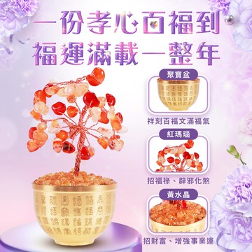 喜富貴紅瑪瑙百福開運樹  (佛教七寶/辟邪化煞/護平安/吉祥)