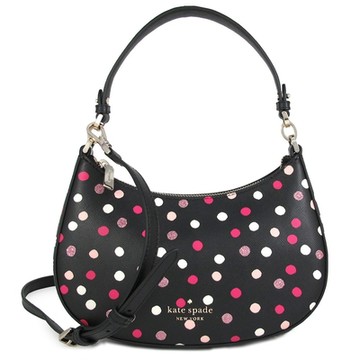 Kate Spade Staci 彩色波點防刮牛角肩/斜兩用包(黑色)