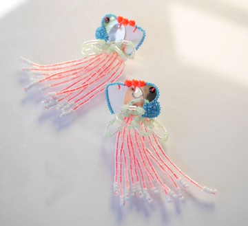 tsububu [客製]/珠繡/耳針/耳夾/緞帶