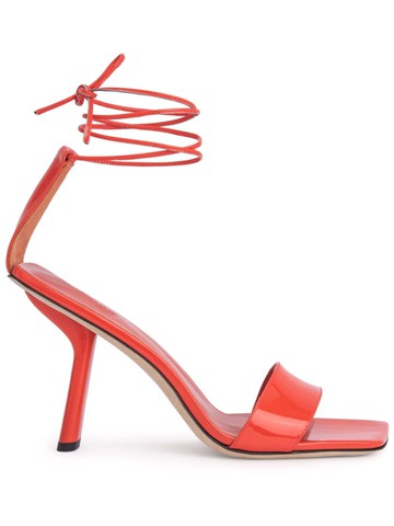 BY FAR - Devon 100mm leather sandals - women - Goat Skin/Calf Leather/Calf Leather - 38 - Orange