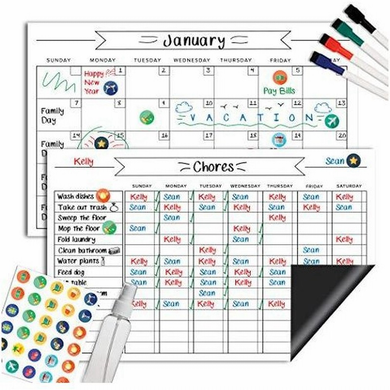 磁気ホワイトボード作業チャート 再利用可能なホワイトボードカレンダーセット 子供 ティーン 大人向け 報酬表 子供の自宅 学校の責任マグネ 通販 Lineポイント最大0 5 Get Lineショッピング