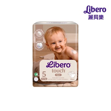 【麗貝樂 Libero】Touch黏貼型紙尿褲 L (5號 30片x4包/箱/ 11-17kg適用)