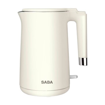 SABA 雙層防燙不鏽鋼快煮壺 1.7L 304不鏽鋼食品級 1000W快速加熱  SA-HK43  1台
