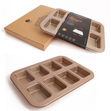 【學廚WK112013-1-金色8連杯 費南雪麵包模】金色不沾模 蛋糕模烘焙模