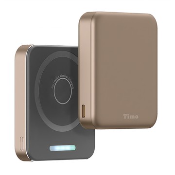 Timo 魔方系列 三合一磁吸無線充行動電源 5000mAh 原廠保固  POT-570  沙漠金