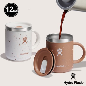 Hydro Flask 官方旗艦 12oz/354ml 附蓋 保溫 馬克杯 海鹽白 榛果棕