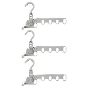 旅行便攜可折疊五孔晾衣架3件組  展開30 x 15 x 18cm 折疊22.5 x 8cm  白色