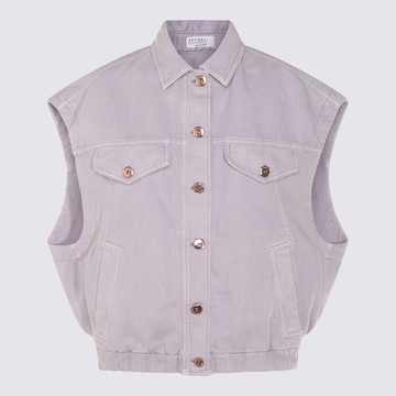 Brunello Cucinelli Light Violet Cotton Blend Shirt