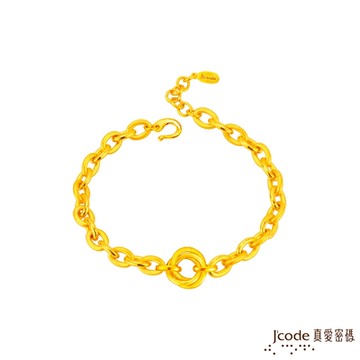 J code真愛密碼金飾 三生三世硬金手鍊-寬版