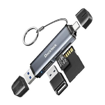 讀卡機-SD 記憶卡 Dockteck USB3.0 A公/C公 TF+SD+USB2.0三合一 多功能讀卡機 (DR0003)