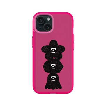 iPhone 15 Clear 粉漾桃 - Abei - Mask Fam探索小隊疊起來