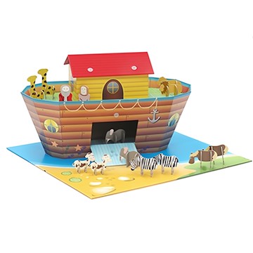 KROOOM 諾亞方舟 紙板玩具 益智玩具  方舟及動物組合 多色  1組