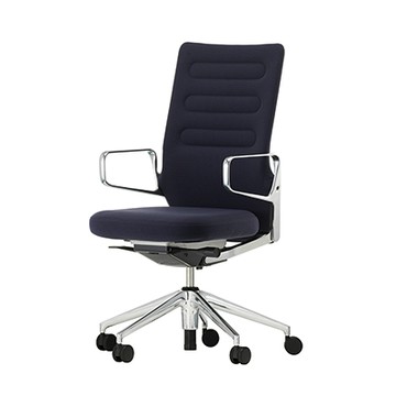 AC 5 Work 機能辦公椅（深棕藍布料、固定扶手）