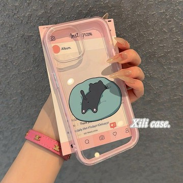 🎀手機保護殼🎀小眾超火慵懶貓咪手機殼適用蘋果15iPhone14軟套13二合一12防摔16