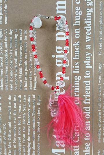 【震撼精品百貨】My Melody 美樂蒂 手鍊 白紅珠 震撼日式精品百貨