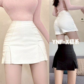 初系現+免運 西裝短裙 西裝裙 素麵短裙 防走光 雪紡西裝裙 短裙 a字裙 雪紡短裙 裙子 高腰窄裙 窄裙 性感半身短褲
