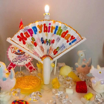 扇子蠟燭 生日蠟燭 造型蠟燭 慶生派對 生日布置 蛋糕裝飾 蠟燭