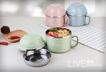 保溫盒          304不銹鋼保溫飯盒兒童便當盒學生餐盒成人快餐杯帶蓋碗飯缸  瑪麗蘇