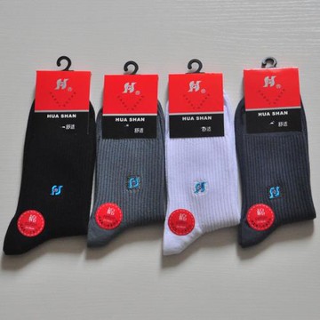 華山泉男襪子秋冬保暖吸濕排汗中筒襪棉質螺紋襪商務居家舒適A06C