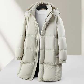 【巴黎精品】現貨+預購 頂級真羽絨外套90%鴨絨羽絨衣防風衝鋒外套秋冬上衣大碼男裝-長款可拆連帽2色a1mc18