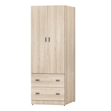 文創集 柏麗卡3尺二門二抽衣櫃(內含穿衣鏡面)-90x56x200cm免組