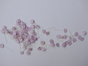 紙花，100朵。小雛菊DIY紙，尺寸1.00厘米，紗線，紫色