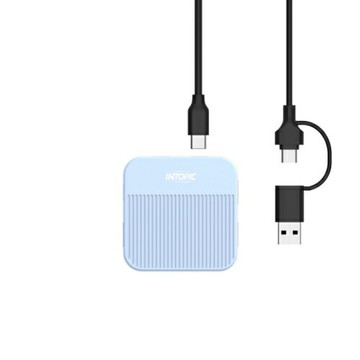 INTOPIC 便攜式磁吸 USB3.1 集線器 HBC800-藍