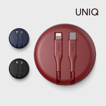 【UNIQ】MFI認證傳輸線 (附捲線收納盒/Halo/PD快充)｜USB-C to Lightning 充電線