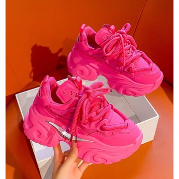 美拉德真皮厚底老爹鞋子女2025年春季新款顯腳小休閑運動鞋ins潮