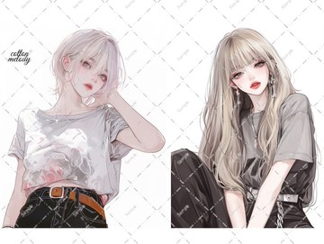 original sticker no.7812 人物貼紙 原創貼紙 人像貼紙 女孩貼紙 原創人物貼紙