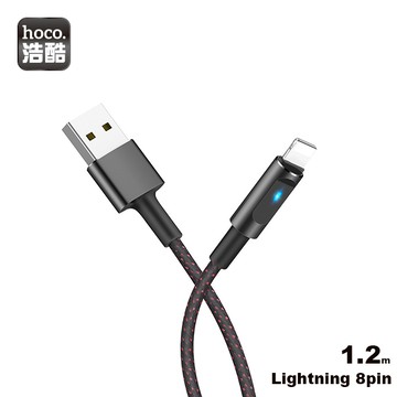 hoco. U47 Lightning 精芯智能斷電充電數據線 黑色