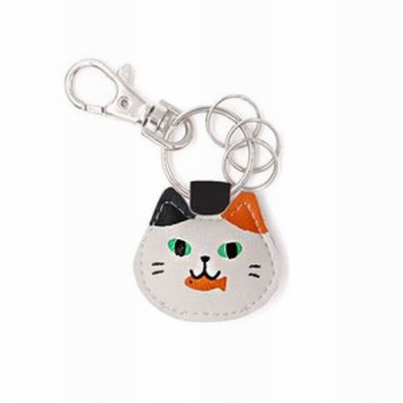 お取り寄せ キーホルダー 動物の顔 イラスト レザー風 フック付き ネコ 通販 Lineポイント最大10 0 Get Lineショッピング