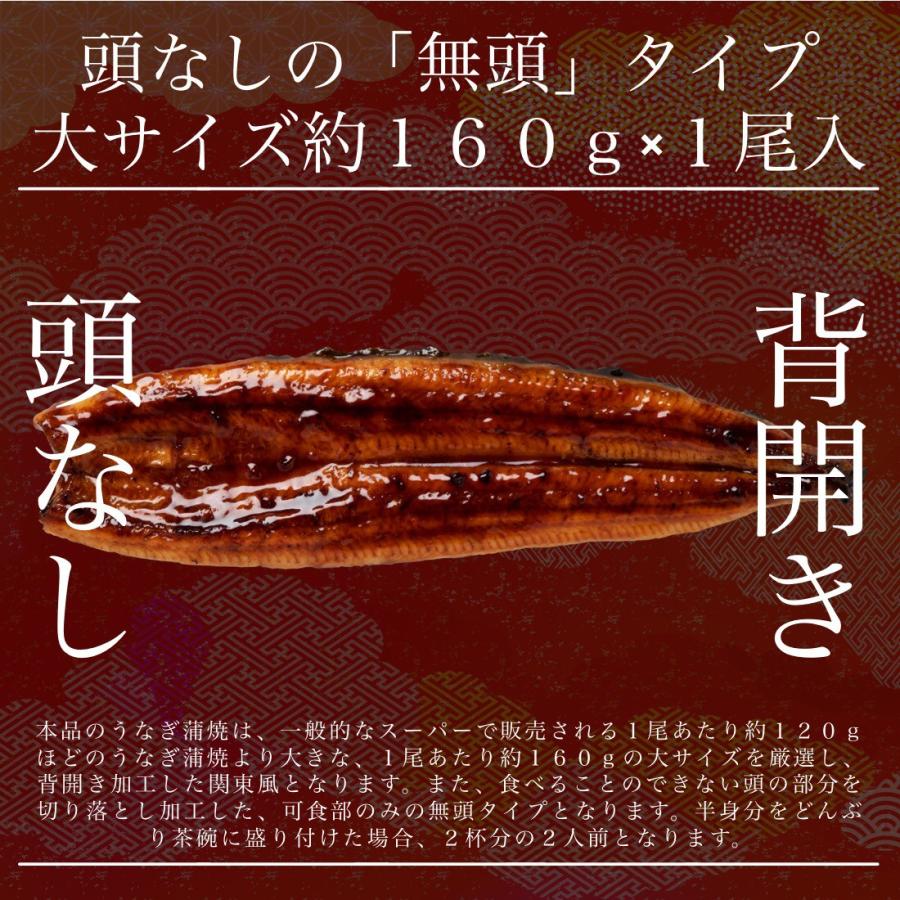 浜名湖 国産 うなぎ 蒲焼 無頭 大サイズ 約160g×1尾冷凍 鰻うなぎ蒲焼  プレゼント ギフト 