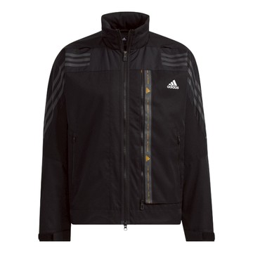 adidas Th 99 Pro Wvjk Solid Color Stripe Casual Sports Hooded Jacket Black