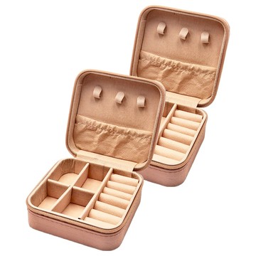 飾品收納盒 Set 2 小號 PU材質  粉色