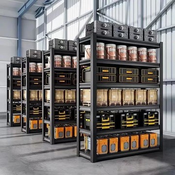 倉儲貨架 置物架 貨架 鐵架 免螺絲角鋼架 加厚倉儲貨架 置物架 落地多層貨物鐵架陽臺儲藏室超市倉庫加粗貨架