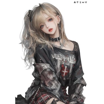 【10月新作5】07-094-0025 人物貼紙 淺色龐克女孩