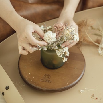 【CLING植琢】實木工作轉盤｜松木 深咖啡色