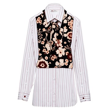 Ports1961 印花直條紋襯衫