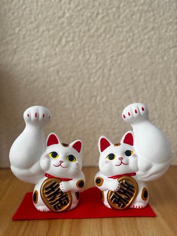 龍虎作 | 大隻小判招財貓 大 白色