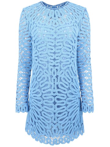 Simkhai - McCall crochet-embroidered minidress - women - Cotton/Polyester/Spandex/Elastane - 0 - Blue
